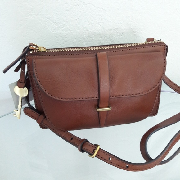 NWT FOSSIL LEATHER RYDER SMALL CROSSBODY BAG PURSE - Picture 2 of 8